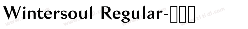 Wintersoul Regular字体转换 Wintersoul Regular字体转换